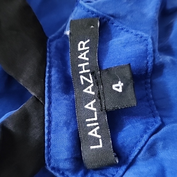 Laila Azhar Draped Romper Cobalt Blue Size 4 - Picture 5 of 7